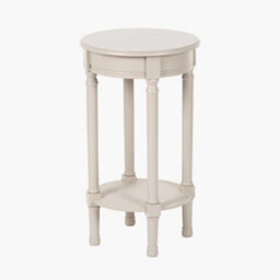 Pacific Lifestyle Traditional Round Wood Round Accent Table With Bottom Shelf - thumbnail 2