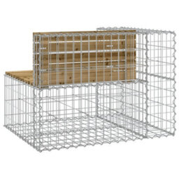 Walplus Garden Bench Gabion Design 92X71X65.5 Cm Impregnated Wood Pine - thumbnail 5