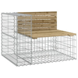 Walplus Garden Bench Gabion Design 92X71X65.5 Cm Impregnated Wood Pine - thumbnail 2