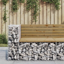 Walplus Garden Bench Gabion Design 92X71X65.5 Cm Impregnated Wood Pine