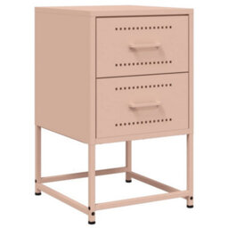 Berkfield Bedside Cabinets 2 Pcs Pink 36X39X60.5 Cm Steel - thumbnail 5