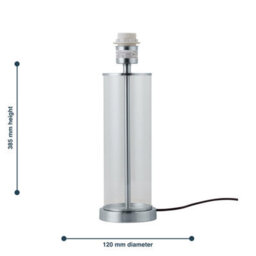 First Choice Lighting Set Of 2 Aura - Chrome With Glass Column Table Lamp Bases - thumbnail 8