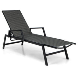 Gainoom Wicker Outdoor Chaise Lounge Adjustable Rattan Garden Lounge Chair - thumbnail 1
