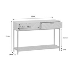 Sweeek - 110Cm Herringbone Console Table With 2 Drawers Budapest Natural 110X35X75 Cm - thumbnail 9