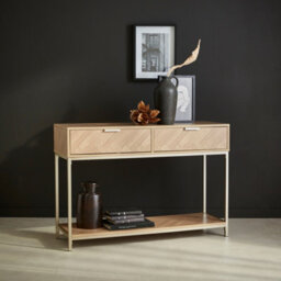 Sweeek - 110Cm Herringbone Console Table With 2 Drawers Budapest Natural 110X35X75 Cm - thumbnail 8