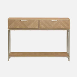 Sweeek - 110Cm Herringbone Console Table With 2 Drawers Budapest Natural 110X35X75 Cm - thumbnail 2