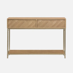 Sweeek - 110Cm Herringbone Console Table With 2 Drawers Budapest Natural 110X35X75 Cm - thumbnail 5