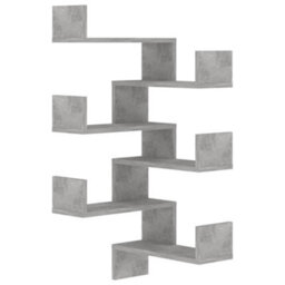 Berkfield Wall Corner Shelf 2 Pcs Concrete Grey 40X40X50 Cm Engineered Wood - thumbnail 2