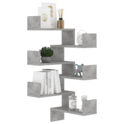Berkfield Wall Corner Shelf 2 Pcs Concrete Grey 40X40X50 Cm Engineered Wood - thumbnail 4