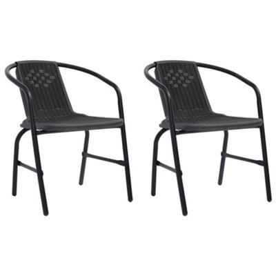 Garden Chairs 2 Pcs Plastic Rattan And Steel 110 Kg - image 1