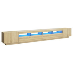 Walplus Tv Cabinet With Led Lights Sonoma Oak 300X35X40 Cm - thumbnail 2