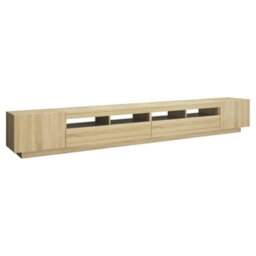 Walplus Tv Cabinet With Led Lights Sonoma Oak 300X35X40 Cm - thumbnail 7