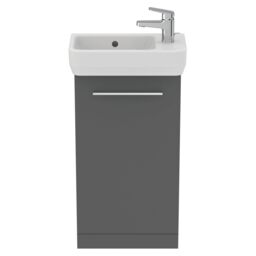 Ideal Standard I.life S Matt Quartz Grey Freestanding Cloakroom Vanity Unit & Basin Set With 1 Chrome Effect Handle (W)450mm (H)740mm - thumbnail 5
