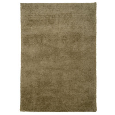 Loomed Sage Green Luxury Plush Soft Pile Living Area Rug 120Cm X 170Cm - image 1