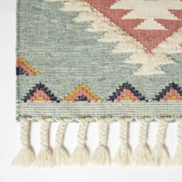 Homescapes Tenali Blue Kilim Wool Rug 90 X 150 Cm - thumbnail 3