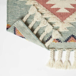 Homescapes Tenali Blue Kilim Wool Rug 90 X 150 Cm - thumbnail 5