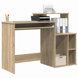 Berkfield Modern Desk With Storage Sonoma Oak 120.5X44X88.5 Cm Engineered Wood - thumbnail 3