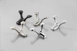 B2C Coat Hat Hooks Twin Robe Door Dress Bathroom Towel Bag Wall Hanger Black Matt Toledo C - thumbnail 4