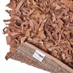 Homescapes Dallas Leather Shaggy Rug Brown, 90 X 150 Cm - thumbnail 5