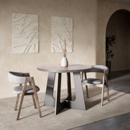 Furneo Belagio, Oak Halifax Effect, Modern Round Extending Dining Table, 110Cm To 160Cm - thumbnail 4