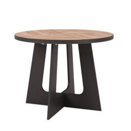 Furneo Belagio, Oak Halifax Effect, Modern Round Extending Dining Table, 110Cm To 160Cm - thumbnail 2
