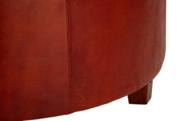 Premier Housewares Interiors By Premier Elegant Design Round Buttoned Stool, Leather Upholstered Modern Bar Stool, Button Tufted Luxury Bar Stool - thumbnail 4