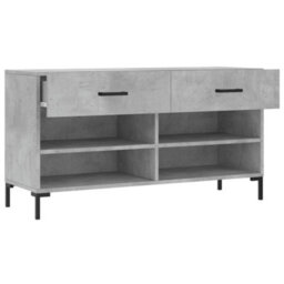 Berkfield Shoe Bench Concrete Grey 102X35X55 Cm Engineered Wood - thumbnail 5