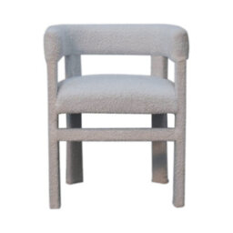Wyld Haus Sarlat White Bouclé Cosy Occasional Chair - Mango Wood Frame - thumbnail 2