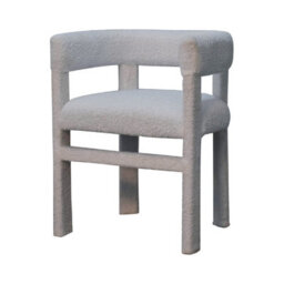Wyld Haus Sarlat White Bouclé Cosy Occasional Chair - Mango Wood Frame - thumbnail 3