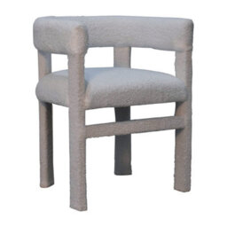 Wyld Haus Sarlat White Bouclé Cosy Occasional Chair - Mango Wood Frame - thumbnail 4