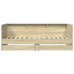 Berkfield Daybed With Drawers Without Mattress Sonoma Oak 90X200 Cm - thumbnail 4