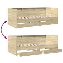 Berkfield Daybed With Drawers Without Mattress Sonoma Oak 90X200 Cm - thumbnail 8