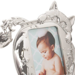 Happy Homewares Quirky Hiding Cat Themed Nickel Plated Picture Frame With Hanging Fish - thumbnail 5