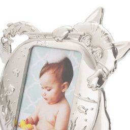 Happy Homewares Quirky Hiding Cat Themed Nickel Plated Picture Frame With Hanging Fish - thumbnail 4
