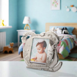 Happy Homewares Quirky Hiding Cat Themed Nickel Plated Picture Frame With Hanging Fish - thumbnail 7