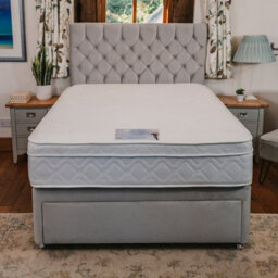 Divan Base Direct Sophia Briar-Rose Alphonsine 1000 Pocket Sprung Memory Foam Divan Bed Set 4Ft Small Double 4 Drawers  - Plush Light Silver - thumbnail 3