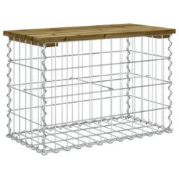 Berkfield Garden Bench Gabion Design 63X31.5X42 Cm Impregnated Wood Pine - thumbnail 5