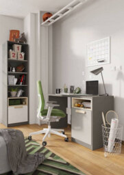 Arte Pok Tall Bookcase (H)1930mm (W)500mm (D)410mm - Grey & White Children's Bedroom Storage - thumbnail 4