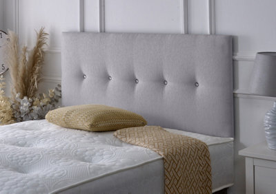"Adore Designs Madrid Chenille 2Ft6 Small Single 24"" Headboard - Light Grey"
