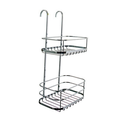 Croydex Grey Metal 2 Compartments Shower Caddy (W)21Cm - image 1