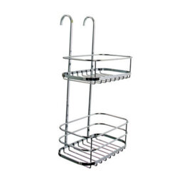Croydex Grey Metal 2 Compartments Shower Caddy (W)21Cm - thumbnail 1