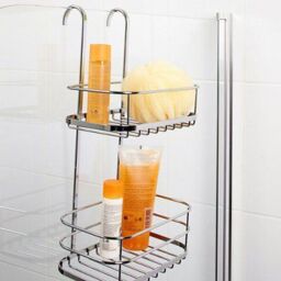 Croydex Grey Metal 2 Compartments Shower Caddy (W)21Cm - thumbnail 2