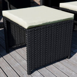 Lassic Garden Vida Cuba Black 8 Seater Rattan Garden Outdoor Ukfr Bistro Set - thumbnail 4
