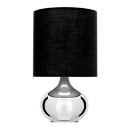 Orsina Black Table Lamp, Sleek Black Metal Frame With Matching Fabric Shade, Compact Design Offers Focused Ambiance - thumbnail 2