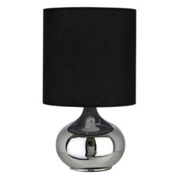 Orsina Black Table Lamp, Sleek Black Metal Frame With Matching Fabric Shade, Compact Design Offers Focused Ambiance