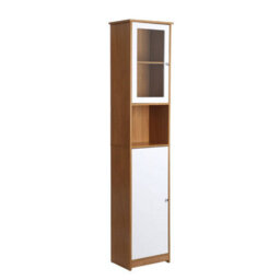 Orsina Stylish 2 Door Oak Effect Floor Standing Cabinet, Practical Display Cabinet, Slim Design Storage Unit - thumbnail 2