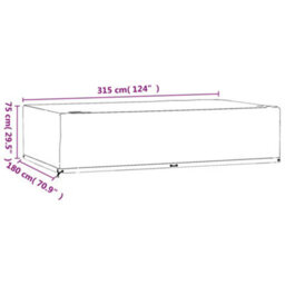 Protective Cover For Garden Furniture, 12 Eyelets, Rectangular, 315X180X75 Cm - thumbnail 9