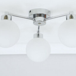 Valuelights Jonah 3 Way Polished Chrome Ceiling Light Fitting With Globe Shades - Led Bulbs Included - thumbnail 4
