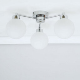 Valuelights Jonah 3 Way Polished Chrome Ceiling Light Fitting With Globe Shades - Led Bulbs Included - thumbnail 5