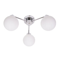 Valuelights Jonah 3 Way Polished Chrome Ceiling Light Fitting With Globe Shades - Led Bulbs Included - thumbnail 2